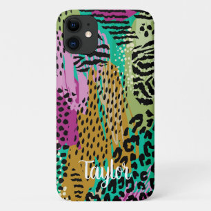 Capa Para iPhone 11 Leopard Animal Colorful Impressão Personalidade N