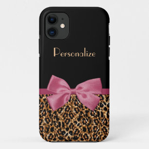 Capa Para iPhone 11 Leopard Imprima Arco Maurizio com Pele Dourada de