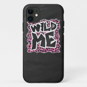 Capa Para iPhone 11 Leopard me Wild Black and Hot Pink Design