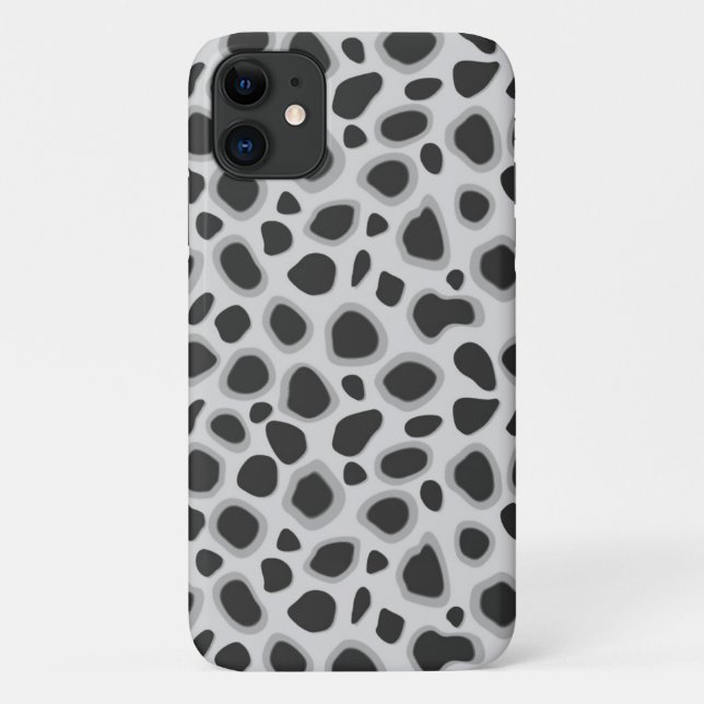 Capa Para iPhone 11 Leopard Print - Sombras de Cinza (Verso)