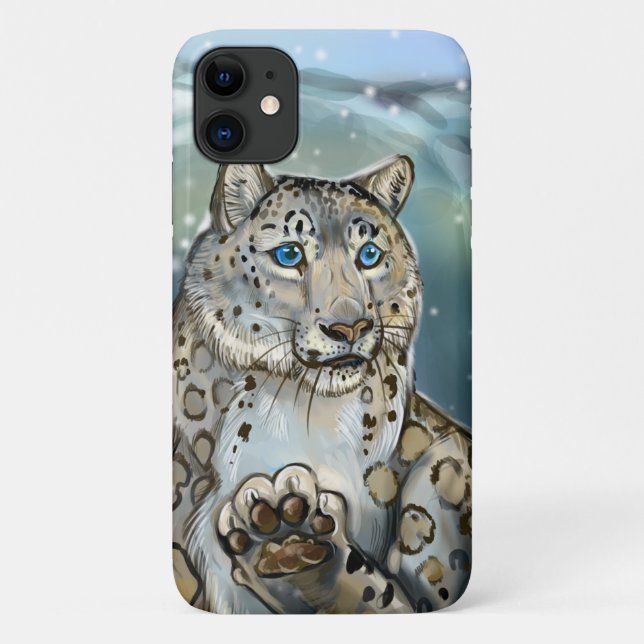Capa Para iPhone 11 Leopardo-da-neve ~capas de iphone (Verso)