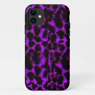 Capa Para iPhone 11 Leopardo de neve roxo