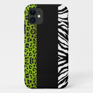 Capa Para iPhone 11 Leopardo do verde limão e impressão animal feito
