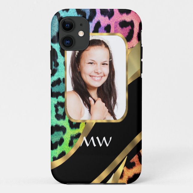 Capa Para iPhone 11 Leopardo multicolor (Verso)