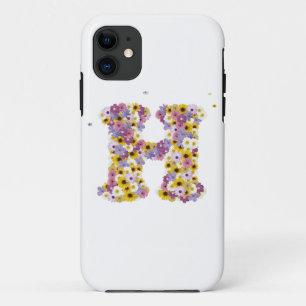 Capa Para iPhone 11 Letra H da flor