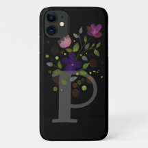Letra inicial P + Design floral