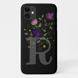 Capa Para iPhone 11 Letra inicial R Plus Design floral