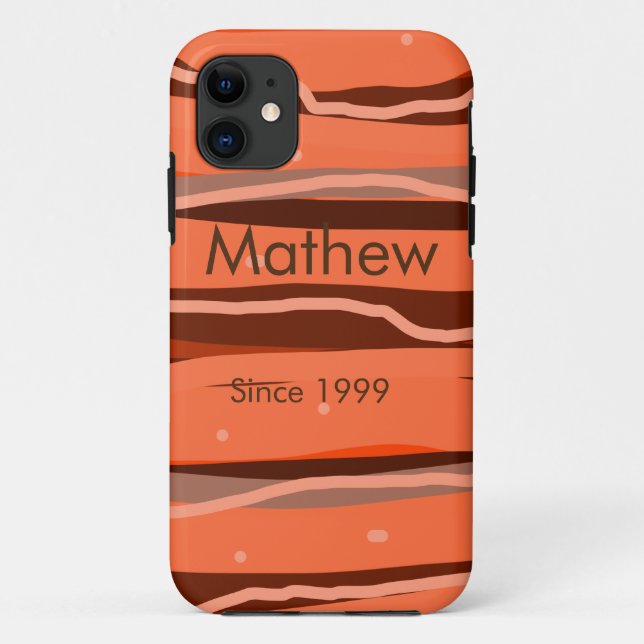 Capa Para iPhone 11 letra inicial simples monograma acrescentar nome m (Verso)