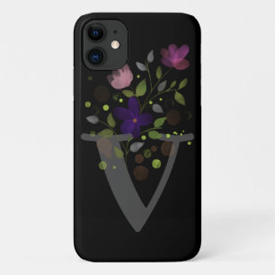 Capa Para iPhone 11 Letra inicial V Plus Floral Design