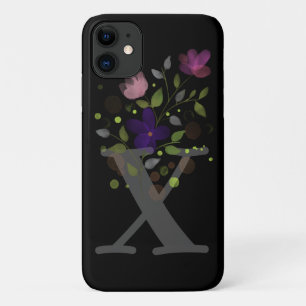 Capa Para iPhone 11 Letra inicial X Plus Floral Design