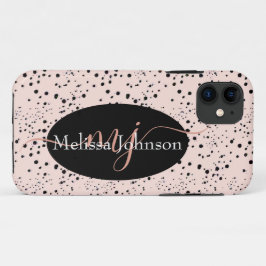 Capa Para iPhone 11 Letras dourado-rosadas elegantes em preto    Case-
