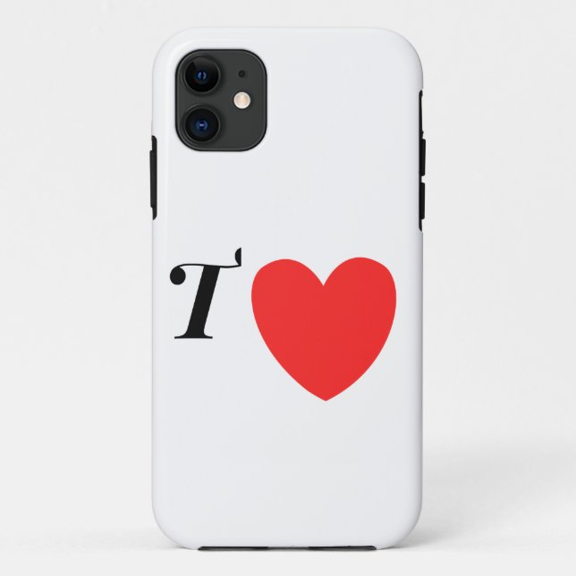 Capa Para iPhone 11 Letter T Heart - Valentine Initial Love Design (Verso)