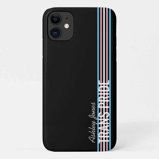Capa Para iPhone 11 LGBT Personalizado de faixas de orgulho Trans (Verso)