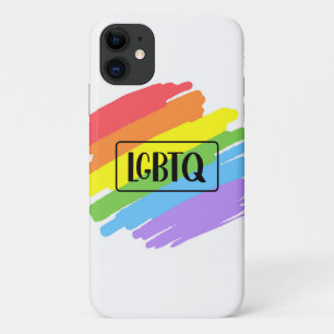 Capa Para iPhone 11 LGBTQ Brushstrokes Arco-Íris