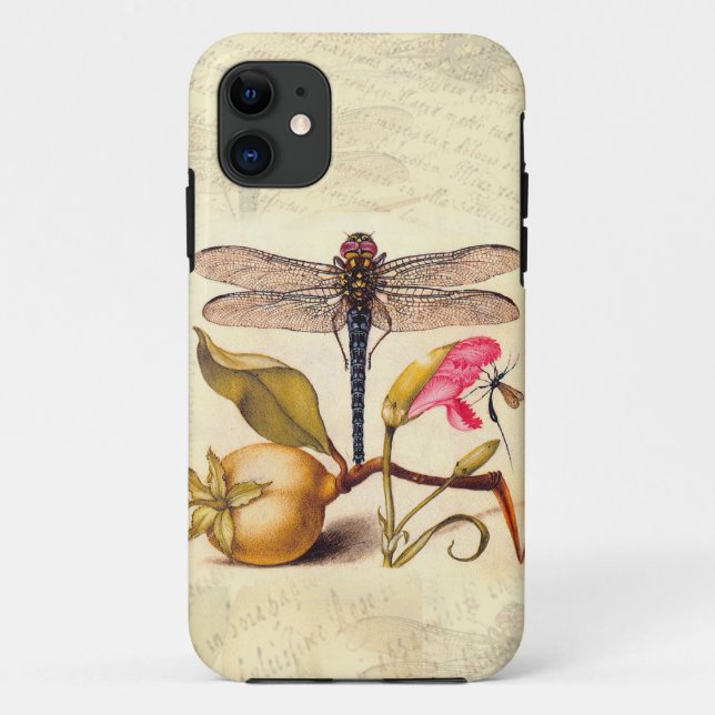 Capa Para iPhone 11 Libélula Arte Botânico da Natureza Hoefnagel (Verso)