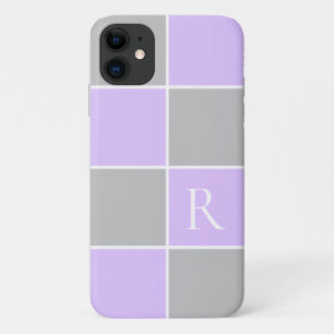 Capa Para iPhone 11 Lilac moderno, bloco de cor quadrada de cinza mono