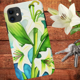 Capa Para iPhone 11 Lilases Brancas Artísticas