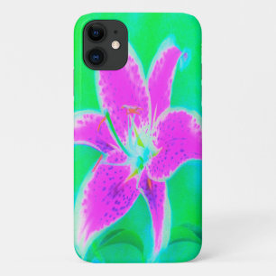 Capa Para iPhone 11 Lily, com Stargazer Rosa Quente, em Turquesa e Ver