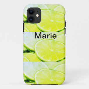 Capa Para iPhone 11 Limão verde amarelo simples adicionar nome persona