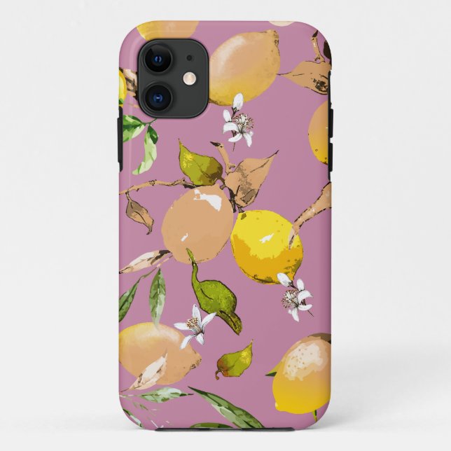 Capa Para iPhone 11 Limões aquarela 24 (Verso)