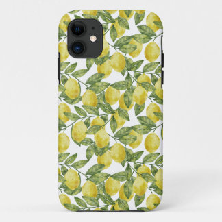 Capa Para iPhone 11 Limões de cor amarela dos citrinos com folhas verd