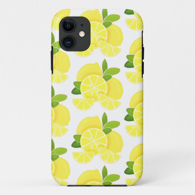 Capa Para iPhone 11 Limões limões limões limões fatias de limão fruta  (Verso)