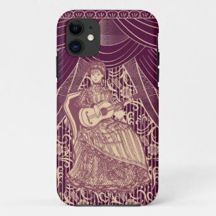 Capa Para iPhone 11 Linda senhora com violão