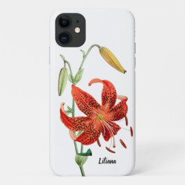 Capa Para iPhone 11 Linda Tigre Vermelha Lily Floral