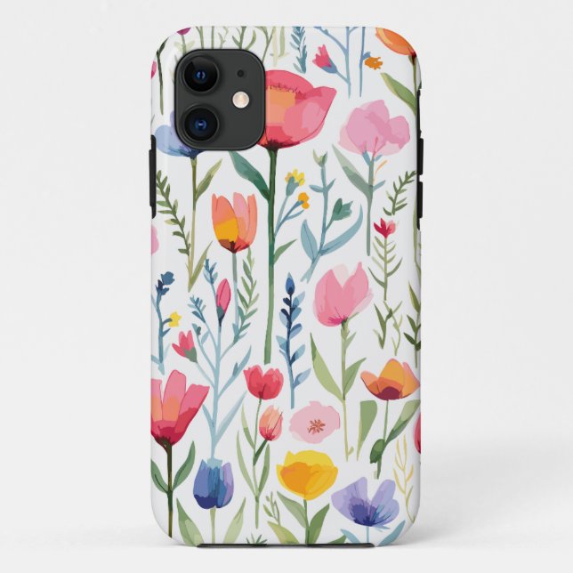 Capa Para iPhone 11 Lindas flores, papoilas (Verso)
