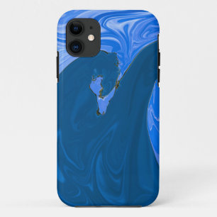 Capa Para iPhone 11 Lindas ondas Abstrato pintando muralha