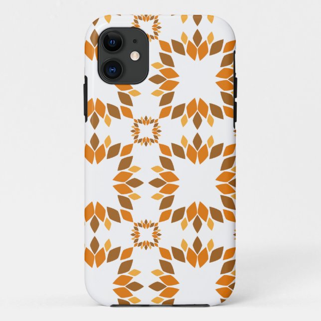 Capa Para iPhone 11 lindíssimo padrão floral marrom (Verso)