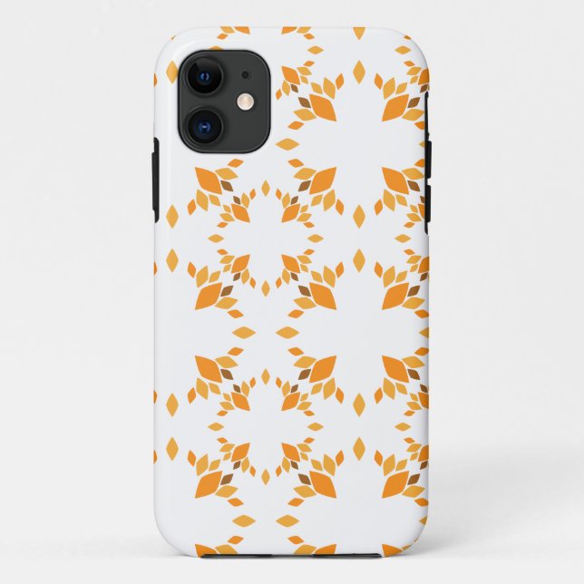 Capa Para iPhone 11 lindíssimo padrão floral marrom (Verso)