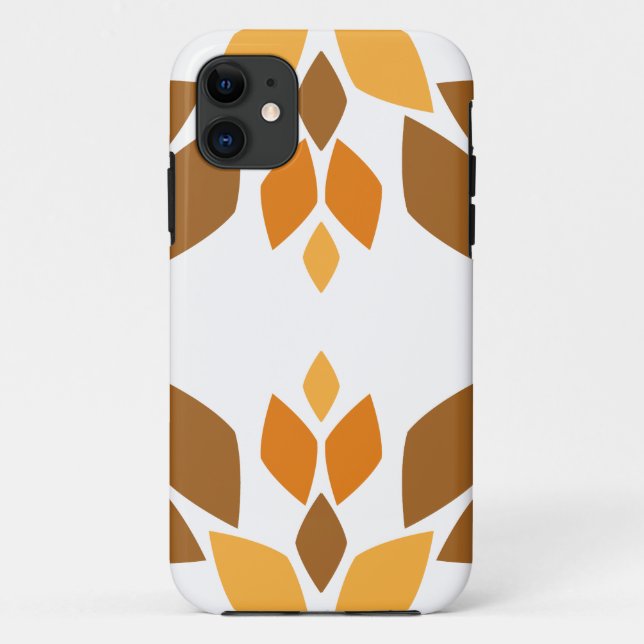Capa Para iPhone 11 lindíssimo padrão floral marrom (Verso)