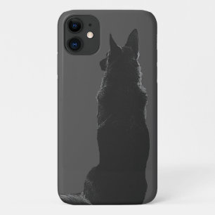Capa Para iPhone 11 Lindo German shepherd, preto e branco