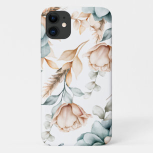 Capa Para iPhone 11 Lindo padrão contínuo floral com vintage