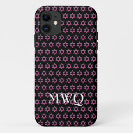 Capa Para iPhone 11 Lindo Rosa Roxo | Monograma | OTTE ESTRELA DE DAVI