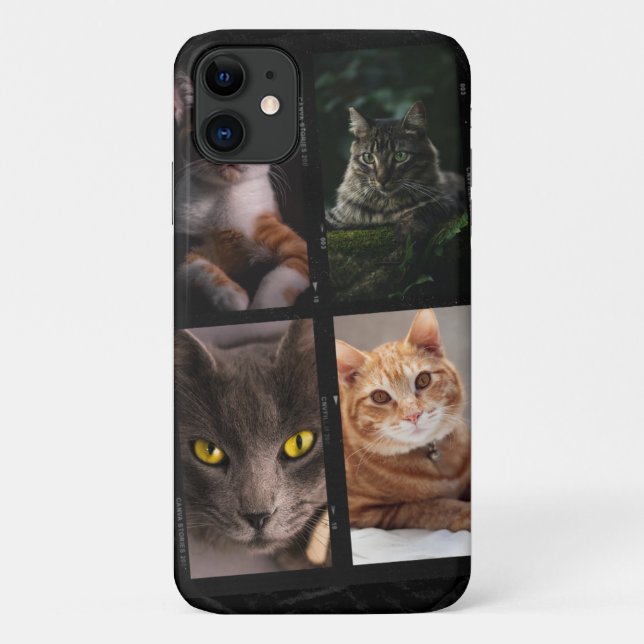 Capa Para iPhone 11 lindos gatos três fotos Pets (Verso)