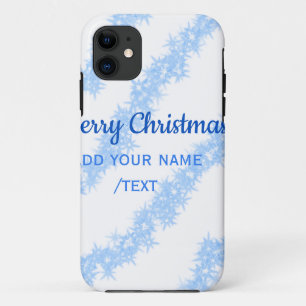 Capa Para iPhone 11 Linhas brilhantes de natal alegre azul adiciona no
