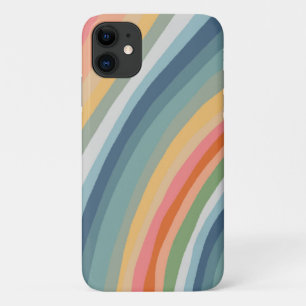 Capa Para iPhone 11 Linhas de Ondas Coloridas Modernas Desenhadas à M