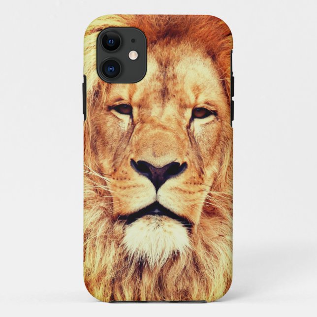 Capa Para iPhone 11 Lion Face Painting Trabalho de arte-17335 (Verso)