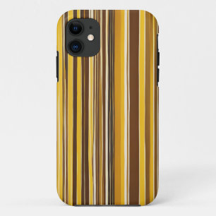 Capa Para iPhone 11 Listras amarelas, ocres e marrons