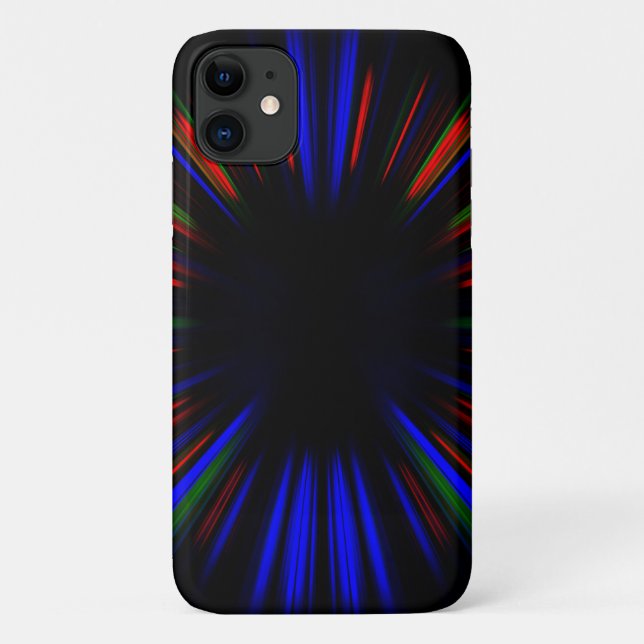 Capa Para iPhone 11 Listras azuis e vermelhas (Verso)