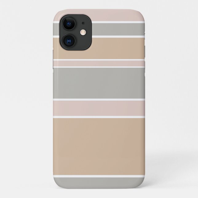 Capa Para iPhone 11 Listras beges (Verso)