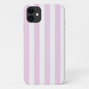 Capa Para iPhone 11 Listras brancas e cor-de-rosa pálido