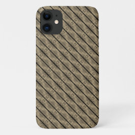 Capa Para iPhone 11 Listras castanhas e divisores de preto ou de xadre