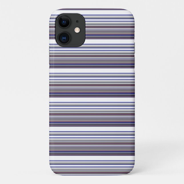 Capa Para iPhone 11 Listras cinza azul modernas fofas (Verso)