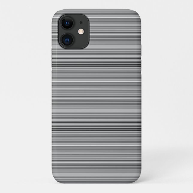 Capa Para iPhone 11 Listras cinzas fofas (Verso)