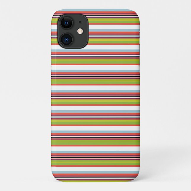 Capa Para iPhone 11 Listras coloridas mágicas (Verso)