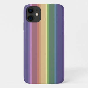 Capa Para iPhone 11 Listras de arco-íris sem som