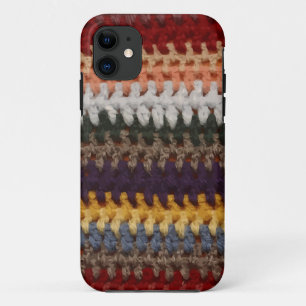 Capa Para iPhone 11 Listras de confecção de malhas